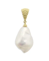 Lagos 18K Yellow Gold Luna Cultured Freshwater Baroque Pearl Caviar Bead Pendant