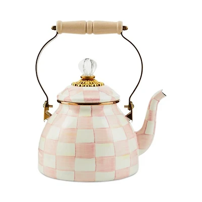 Rosy Check Enamel Tea Kettle, 2-Qt.