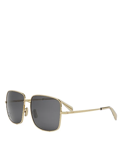 Celine Rhinestone Triomphe Square Sunglasses, 59mm