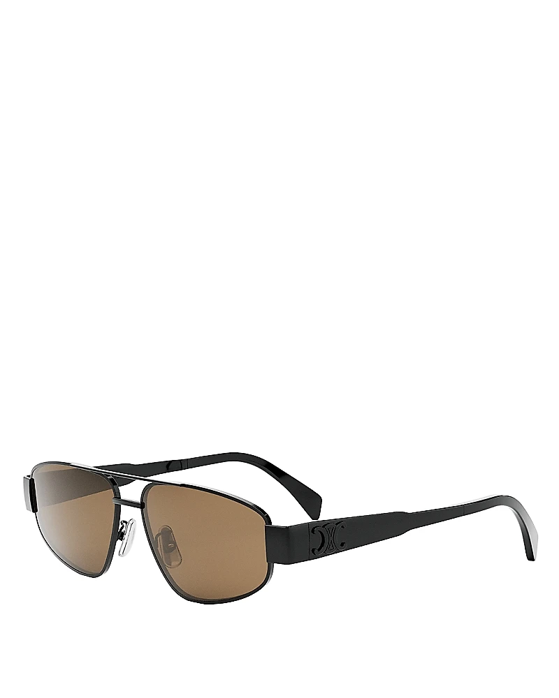 Celine Metal Triomphe Pilot Sunglasses, 57mm