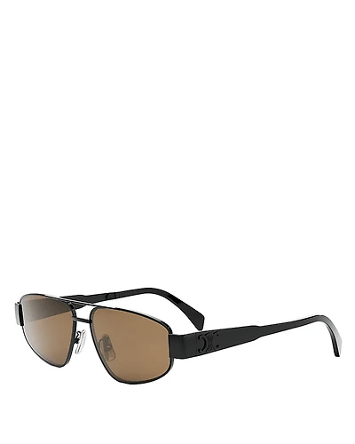 Celine Metal Triomphe Pilot Sunglasses, 57mm