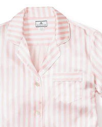 Mulberry Silk Pink Stripe Short Pajama Set
