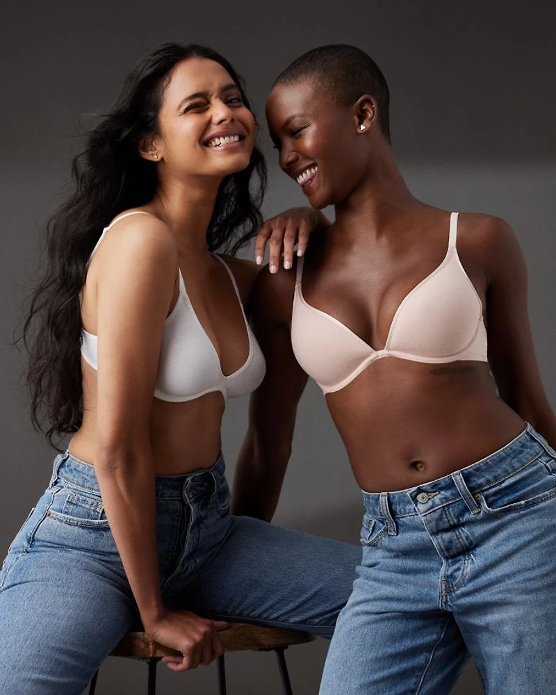 Cotton To A Tee Plunge Underwire T-Shirt Bra