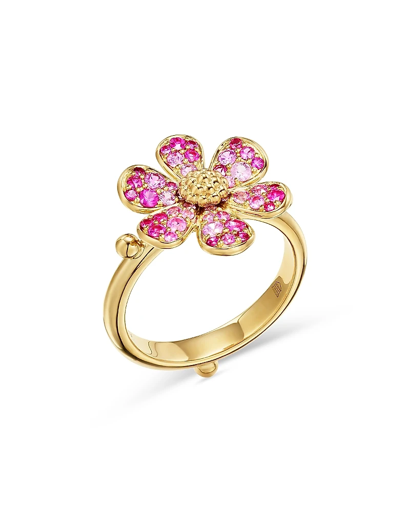 Temple St. Clair 18K Yellow Gold Multi-Gemstone & Diamond Flower Power Ring