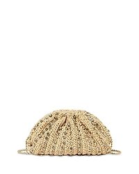 Loeffler Randall Bailey Embellished Pleated Raffia Clutch