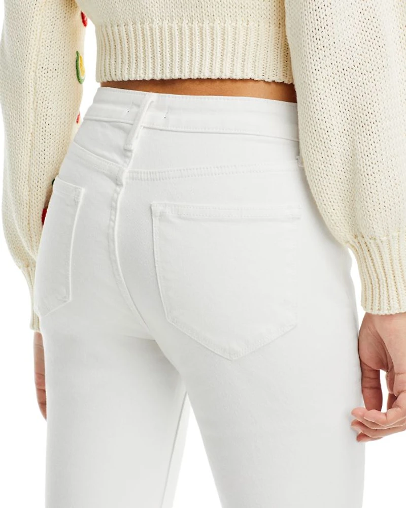 Cropped Flare Leg Jeans White - Exclusive
