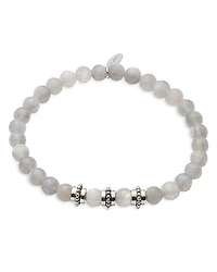 Jan Leslie Labradorite Beaded & Sterling Silver Stretch Bracelet