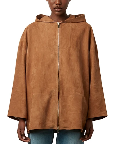 Gerard Darel Jenifer Hooded Suede Jacket