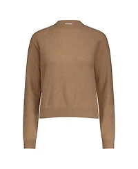 Plus Cashmere Long Sleeve Shrunken Crew Sweater