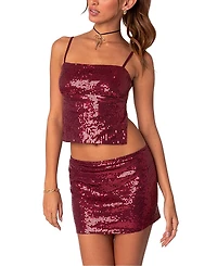 Edikted Cosmo Open Back Sequin Top