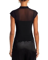 Mesh Mock Neck Top - Exclusive