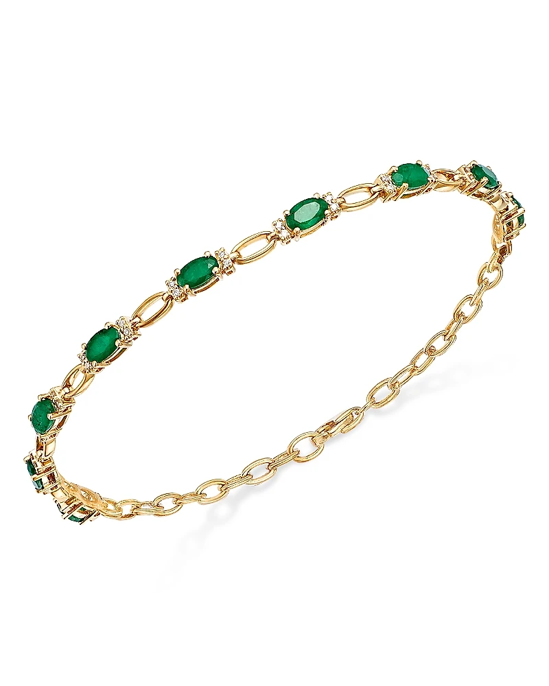 Bloomingdale's Fine Collection Emerald & Diamond Tennis Bracelet