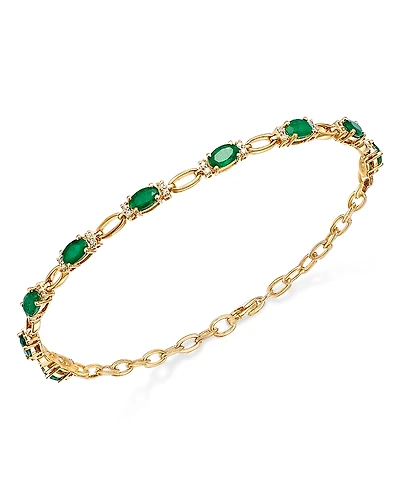Bloomingdale's Fine Collection Emerald & Diamond Tennis Bracelet