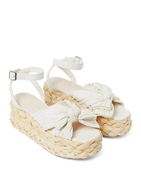 Knotted Strap Espadrille Platform Sandals