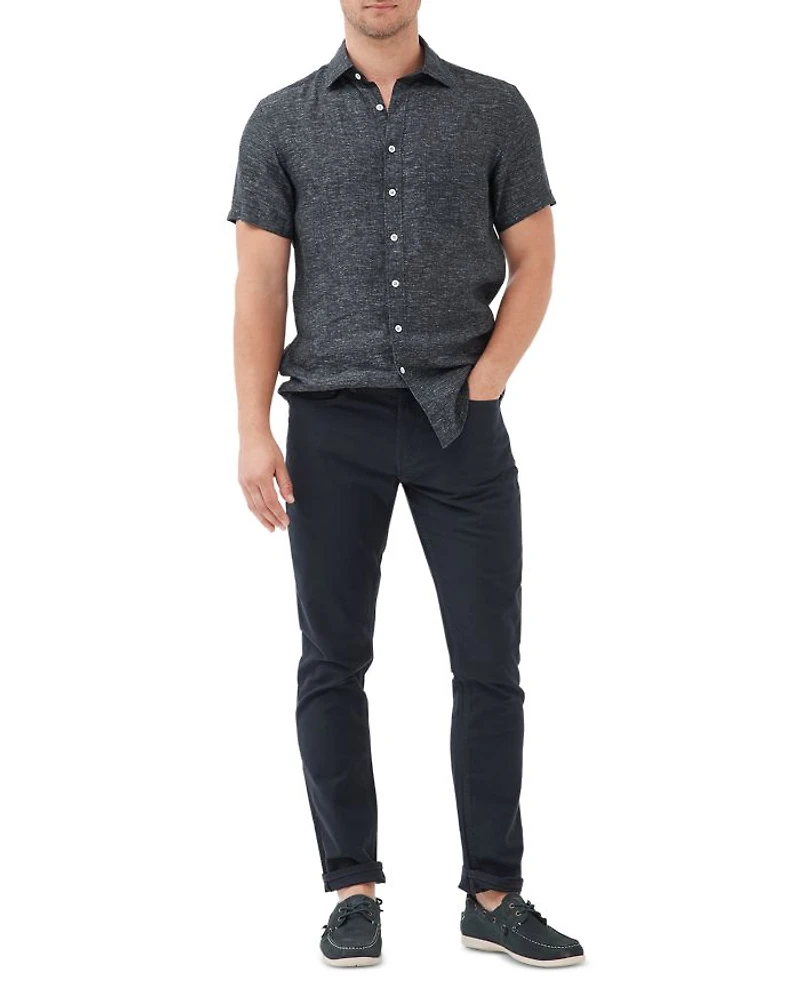 Ellerslie Linen Textured Classic Fit Button-Up Shirt