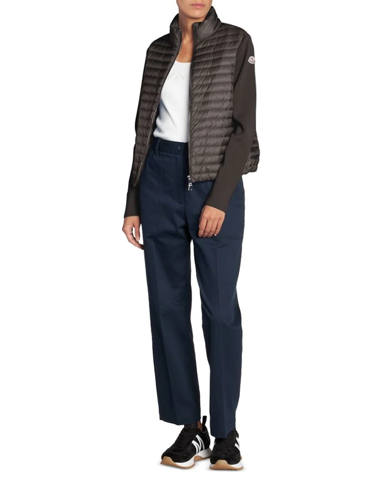 Quilted Wool Puffer Cardigan