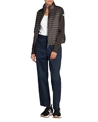 Quilted Wool Puffer Cardigan