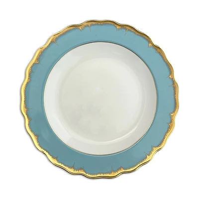 Mottahedeh Chelsea Feather Turquoise Dinner Plate