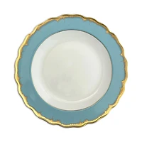Mottahedeh Chelsea Feather Turquoise Dinner Plate