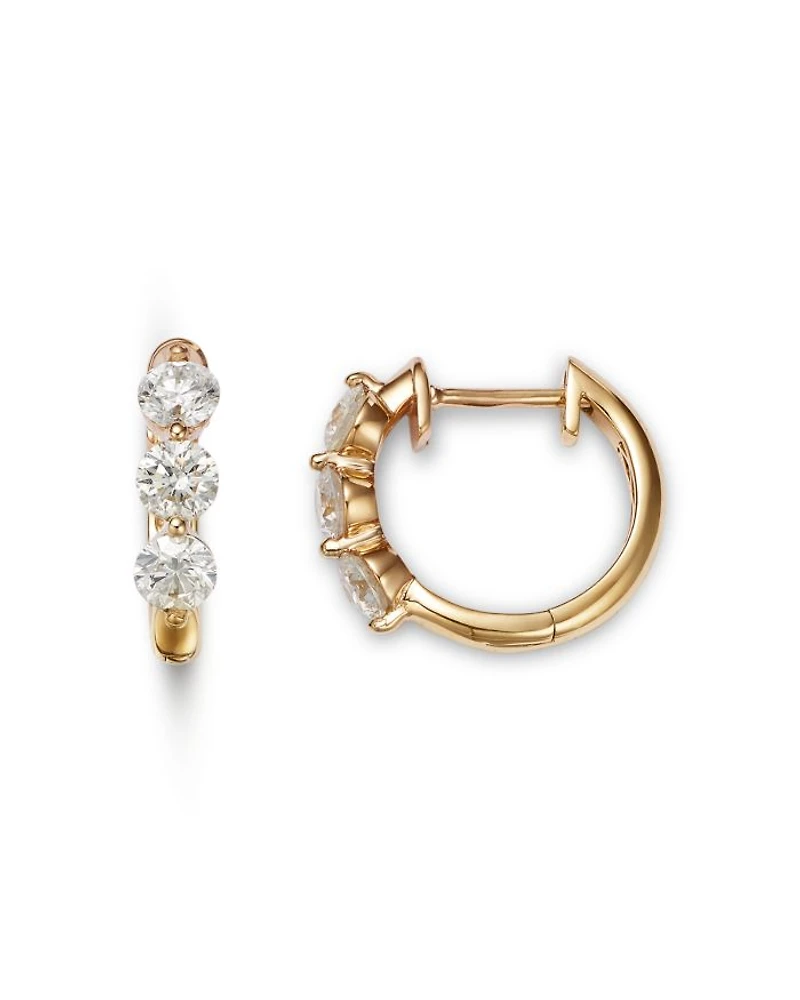 Diamond Hoop Earrings in 14K Yellow Gold
