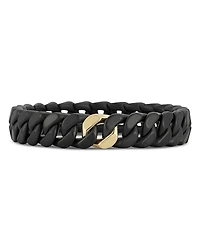 Roberto Demeglio Men's 18K Yellow Gold Black Ceramic Groumette Link Bracelet