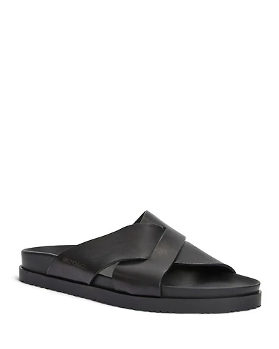 Men's Bologna Double Strap Woven Slip On Slide Sandals