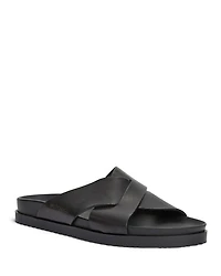 Men's Bologna Double Strap Woven Slip On Slide Sandals