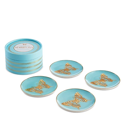 Jonathan Adler Mariposa Butterfly Coasters, Set of 4