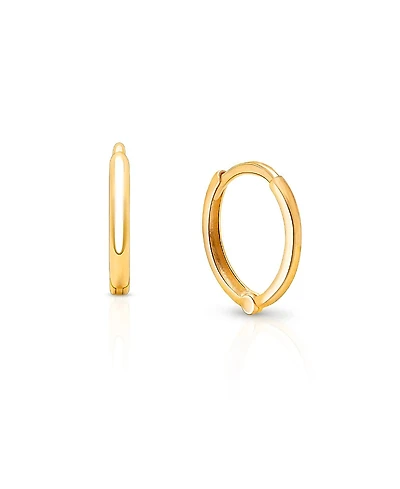 Tiny Blessings Girls' 14K Gold Classic 11mm Classic Huggie Hoop Earrings - Little Kid, Big Kid