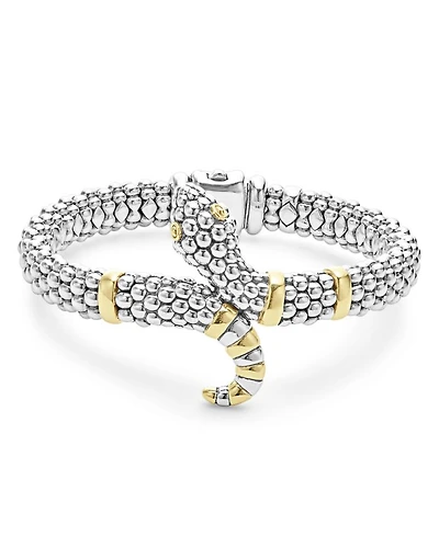 18K Yellow Gold & Sterling Silver Rare Wonders Caviar Bead Snake Bracelet