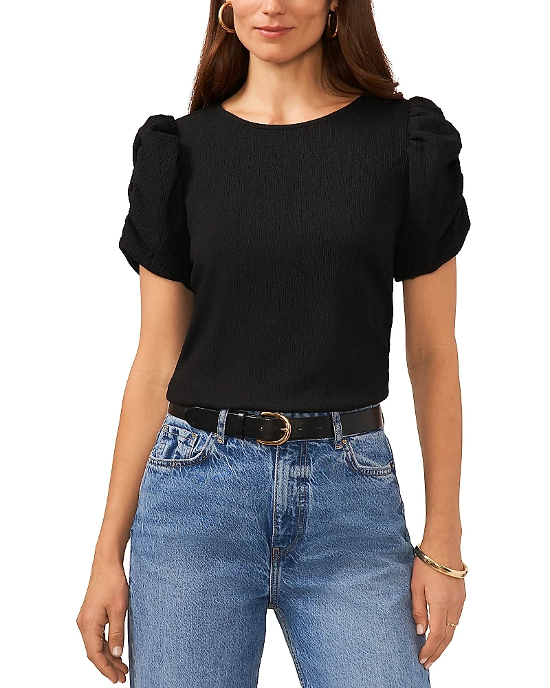 Vince Camuto Crewneck Gathered Sleeve Top
