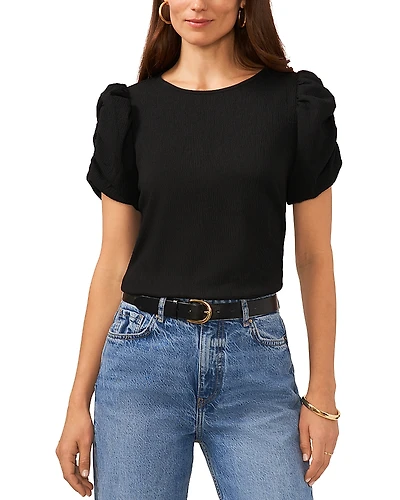 Vince Camuto Crewneck Gathered Sleeve Top