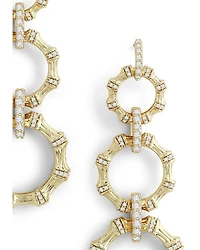 Sculpted Bamboo Chain Earrings in 18K Gold Plated