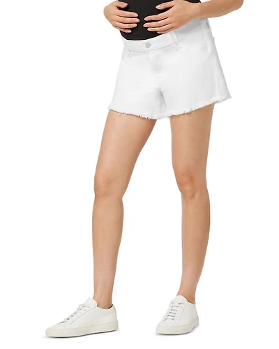 The Ozzie Mid Rise Maternity Shorts White