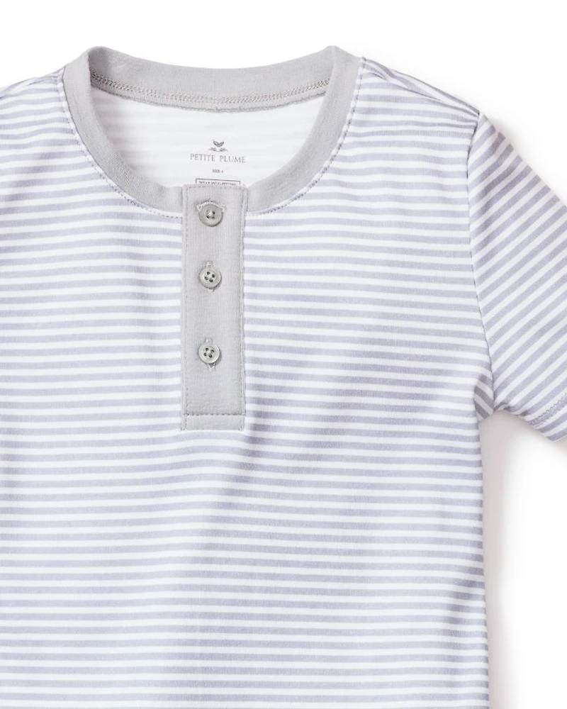 Unisex Pima Cotton Striped Short Set - Little Kid, Big Kid
