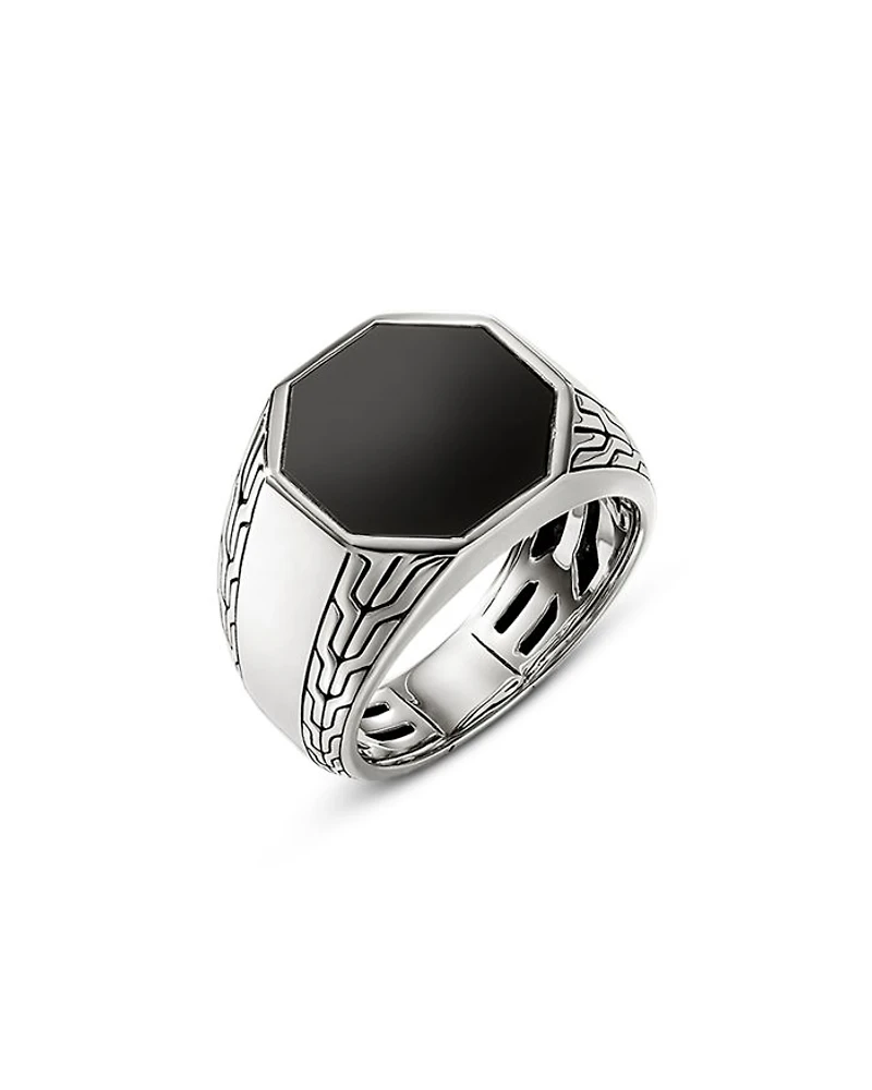 Men's Sterling Silver Onyx Signet Ring