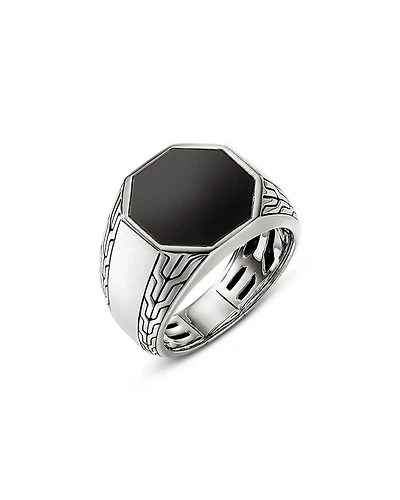 Men's Sterling Silver Onyx Signet Ring