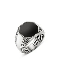 Men's Sterling Silver Onyx Signet Ring