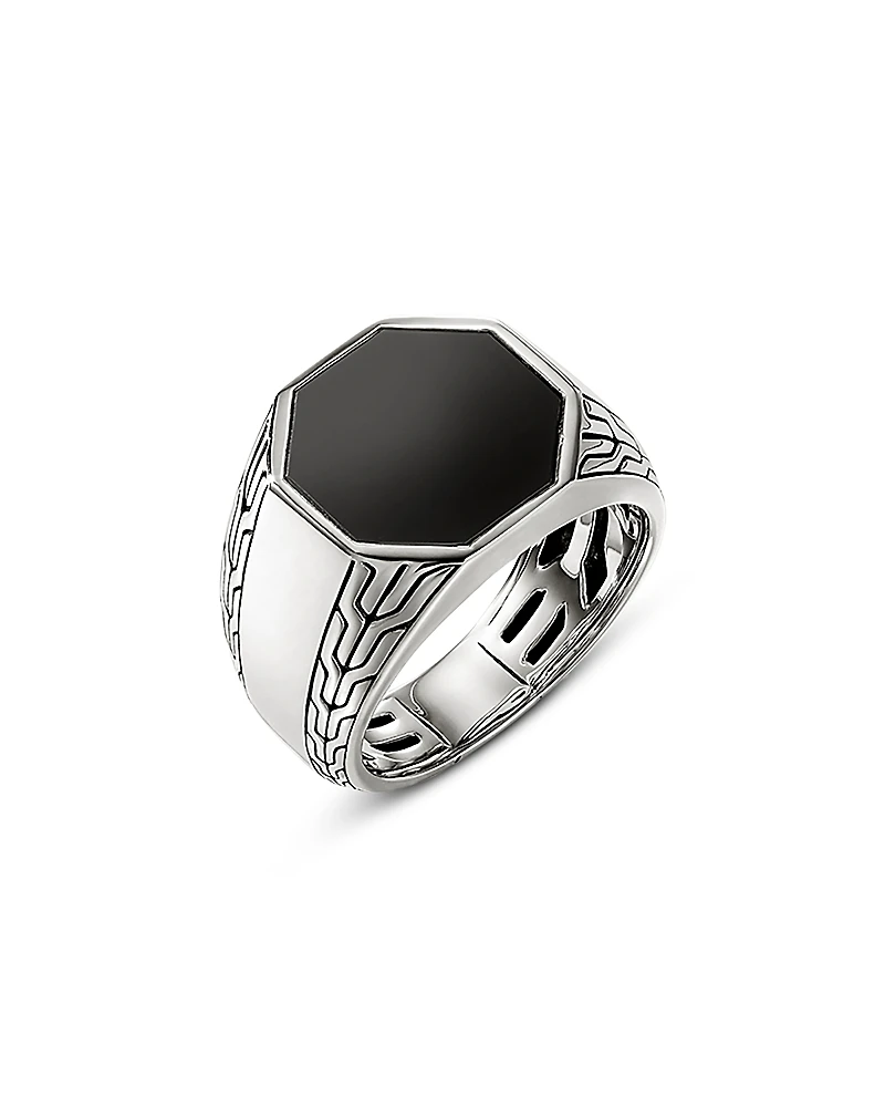John Hardy Men's Sterling Silver Onyx Signet Ring