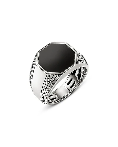 John Hardy Men's Sterling Silver Onyx Signet Ring