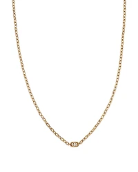 Zoe Chicco 14K Yellow Gold Baguette Diamonds Diamond Baguette Oval Link Necklace, 14-16