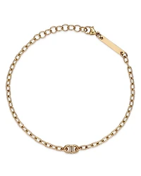 14K Yellow Gold Baguette Diamonds Diamond Baguette Oval Link Bracelet, 0.06 tcw
