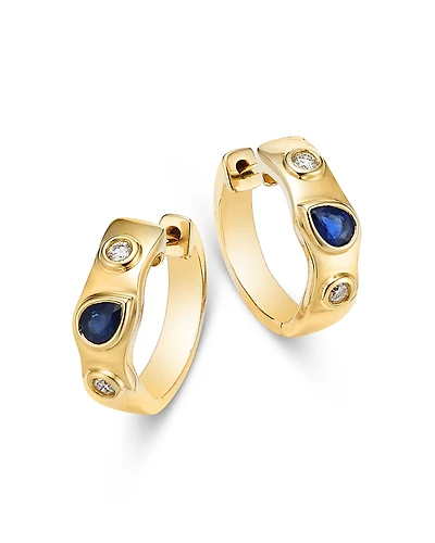 Bloomingdale's Fine Collection Sapphire & Diamond Hoop Earrings