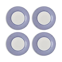 Spode Blue Italian Steccato Dinner Plates, Set of 4