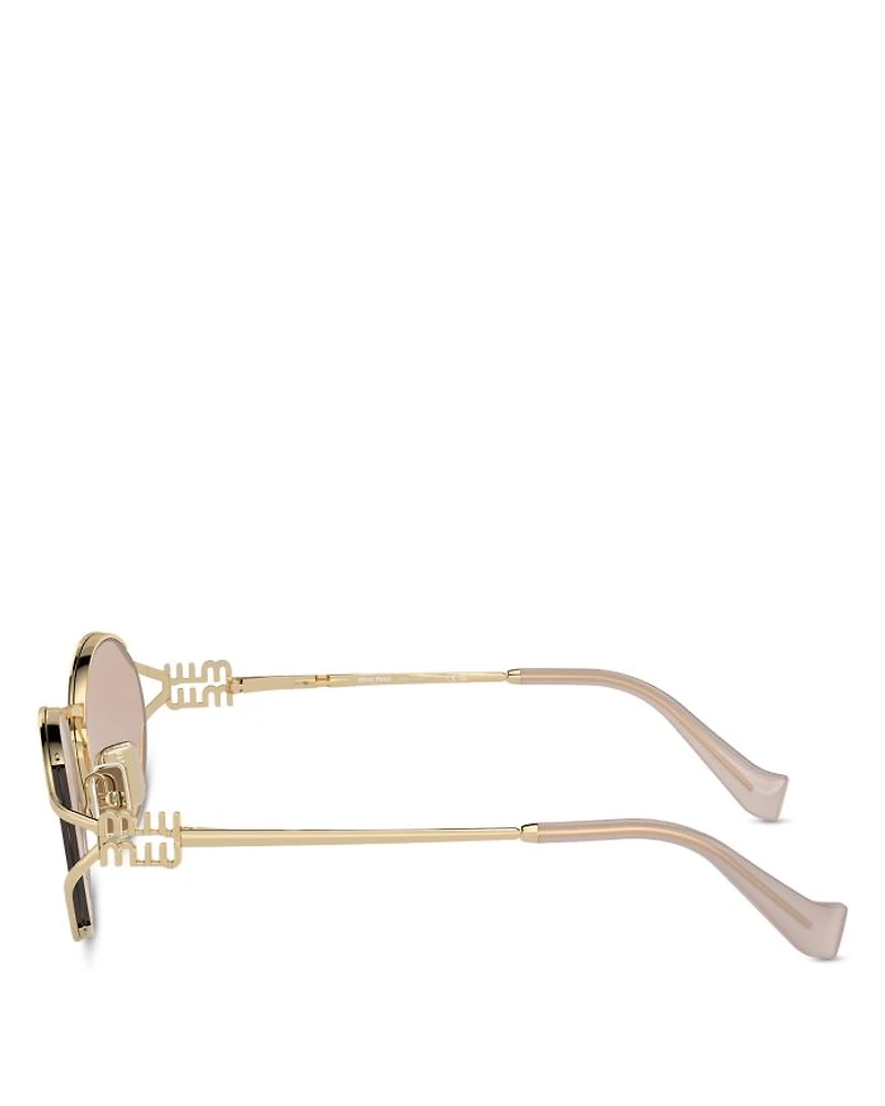 Metal Oval Sunglasses, 54mm