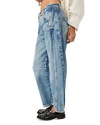 We The Free Good Luck Mid Rise Barrel Jeans Ultra Light Beam