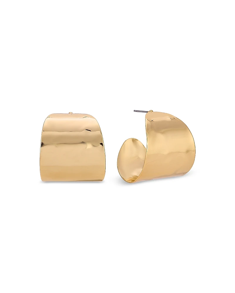 Ettika Hammered Huggie Hoop Earrings
