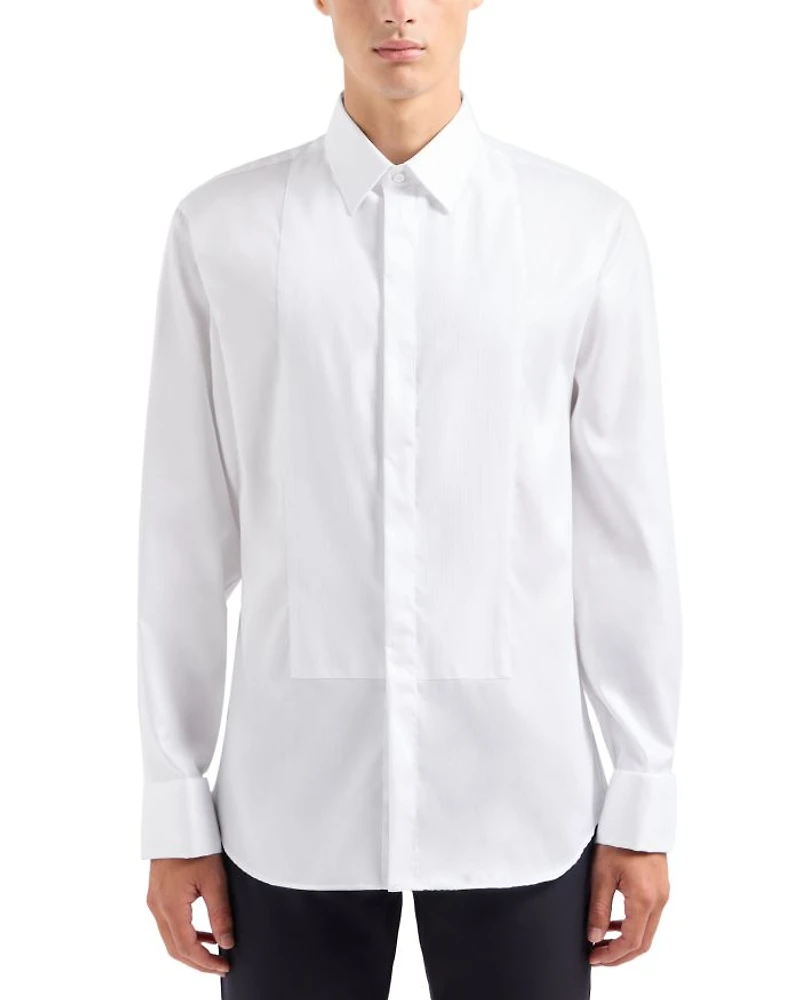 Bib-Front Slim Fit Tuxedo Shirt