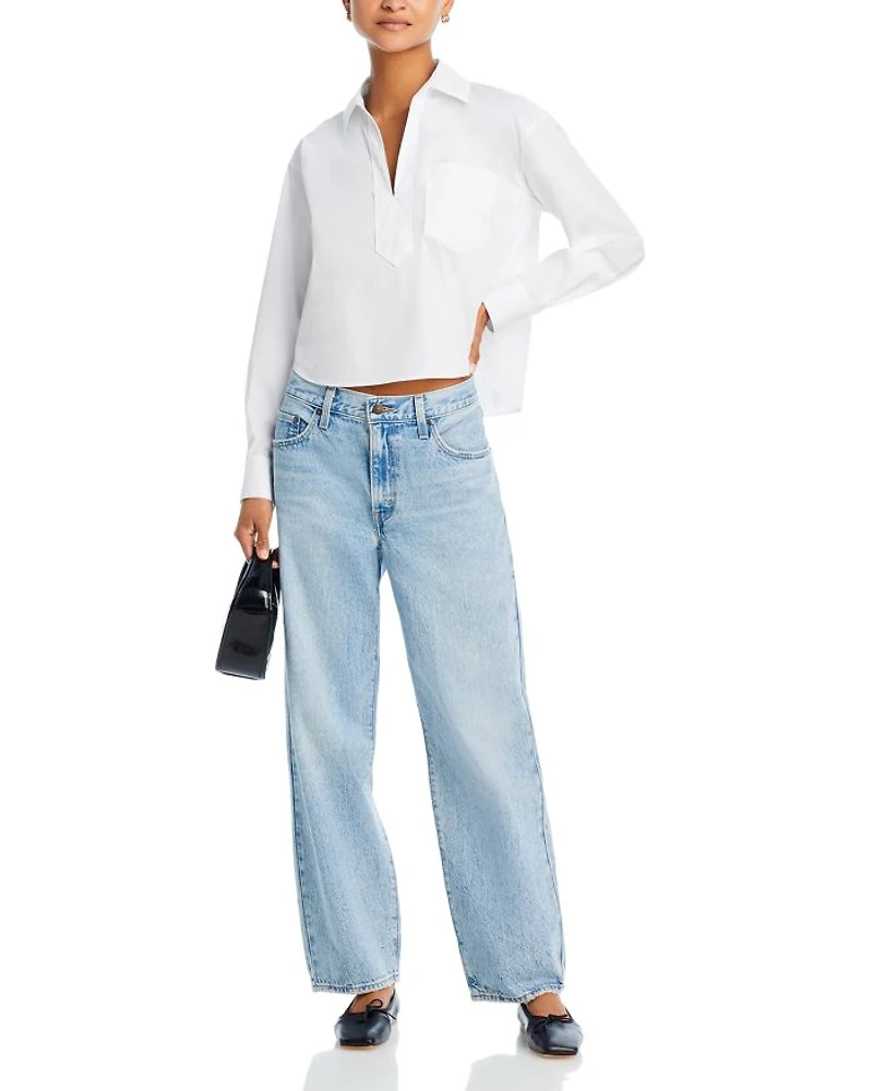 Baggy Dad High Rise Straight Jeans Fan Flare