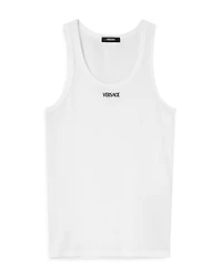 Cotton Blend Ribbed Logo Embroidered Tank